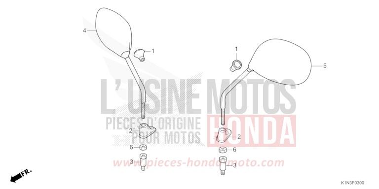 SPECCHIO per FSH125 MAT TECHNO SILVER METALLIC (NHB18) del 2021
