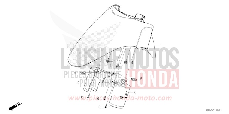 FRONT FENDER for FSH125 MAT TECHNO SILVER METALLIC (NHB18) from 2021