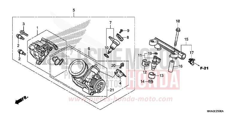 THROTTLE BODY for NC750XD GLINT WAVE BLUE METALLIC (B197) from 2018