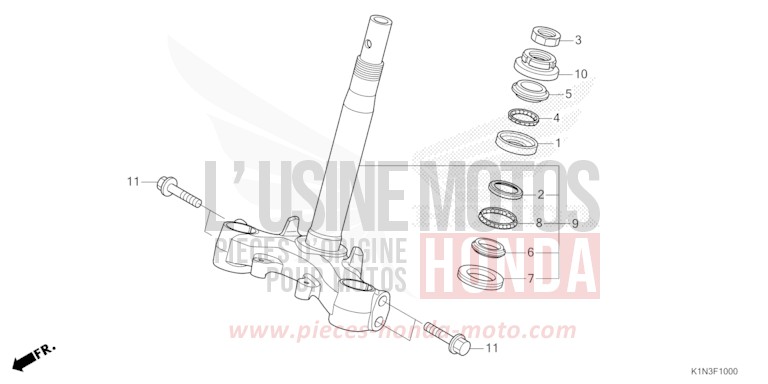 STEERING STEM for FSH125 CANDY LUSTER RED (R368) from 2024