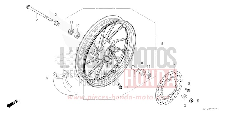 FRONT WHEEL for FSH125 CANDY LUSTER RED (R368) from 2024