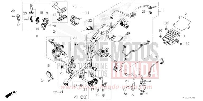 WIRE HARNESS (FSH125R) for FSH125 CANDY LUSTER RED (R368) from 2024