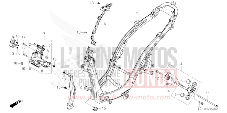 FRAME BODY for FSH125 CANDY LUSTER RED (R368) from 2024