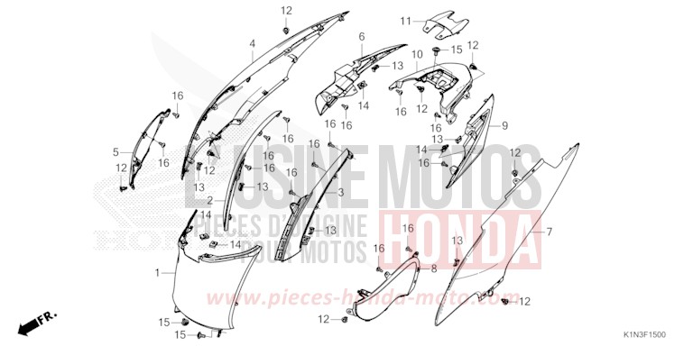BODY COVER for FSH125 MAT GALAXY BLACK METALLIC (NHA76) from 2024