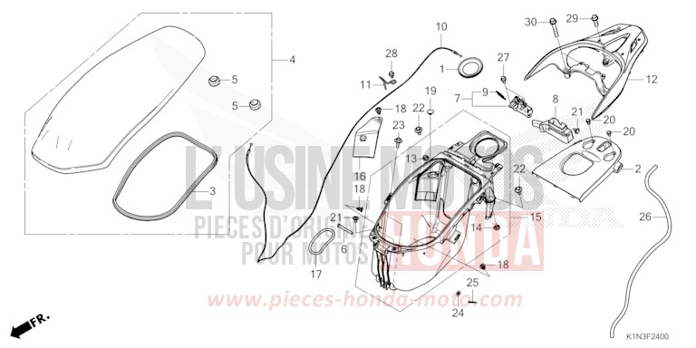 SEAT/LUGGAGE BOX for FSH125 MAT GALAXY BLACK METALLIC (NHA76) from 2024