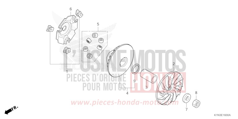 DRIVE FACE for FSH125 MAT TECHNO SILVER METALLIC (NHB18) from 2024