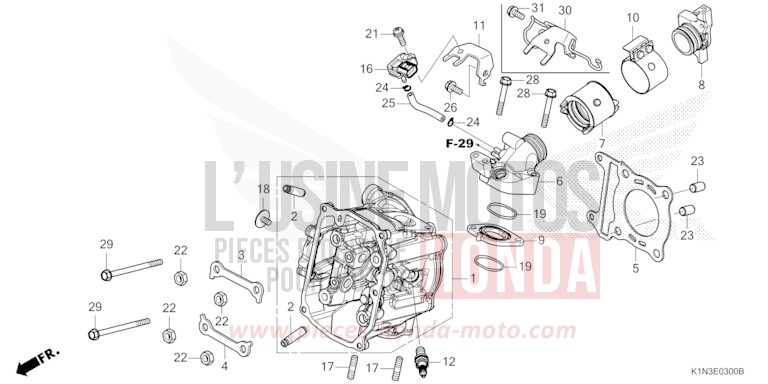 CYLINDER HEAD for FSH125 PEARL JASMINE WHITE (NHB35) from 2024