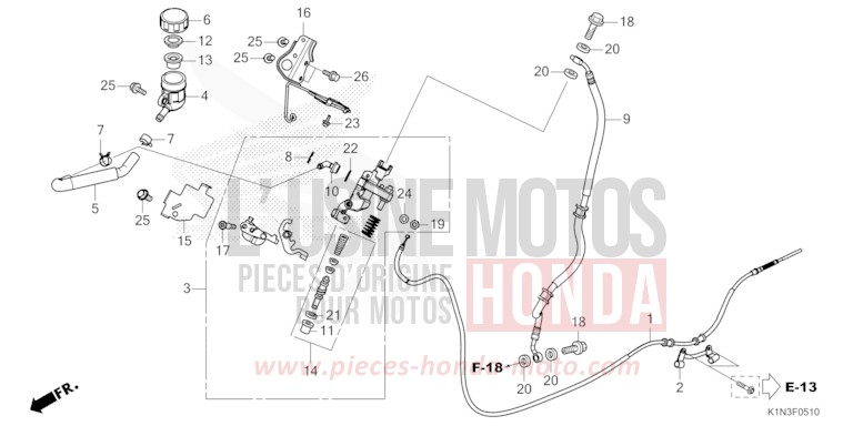 BRAKE MASTER CYLINDER for FSH125 PEARL JASMINE WHITE (NHB35) from 2024