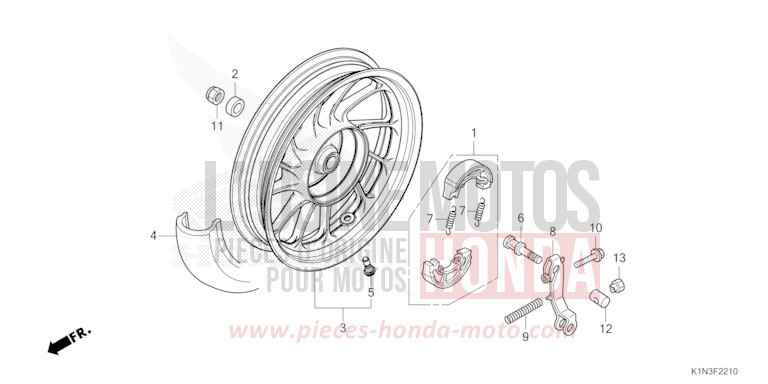 REAR WHEEL for FSH125 PEARL JASMINE WHITE (NHB35) from 2024