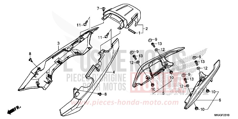 SEAT COWL for NC750XD GLINT WAVE BLUE METALLIC (B197) from 2018
