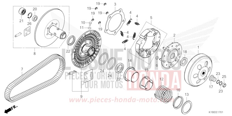 DRIVEN FACE (NSS350A/AS) for NSS350A MAT PEARL COOL WHITE (NHB44) from 2024