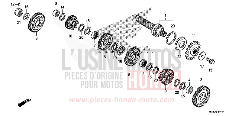 TRANSMISSION (COUNTERSHAFT) (NC750XD) for NC750XD MAT PEARL GLARE WHITE (NHB54) from 2018