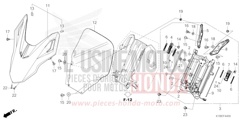 FRONT VISOR/WINDSCREEN for NSS350A MAT CYNOS GRAY METALLIC (NH312K) from 2024