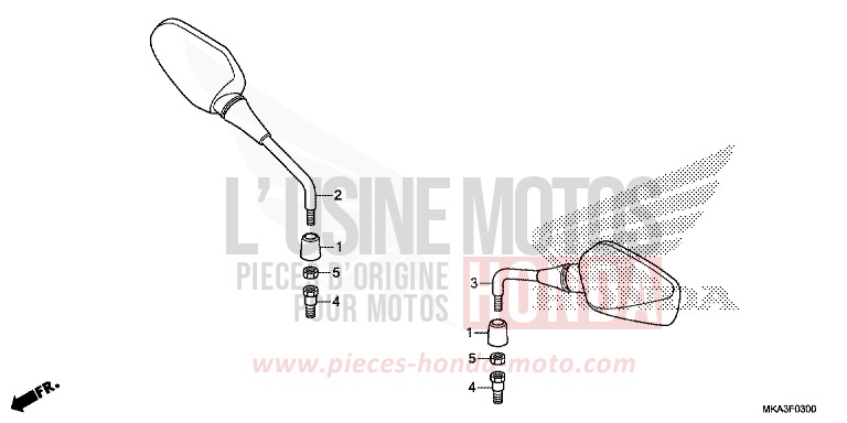 MIRROR for NC750XD MAT PEARL GLARE WHITE (NHB54) from 2018