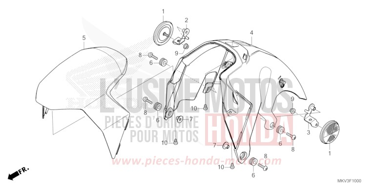 FRONT FENDER for NSS750 IRIDIUM GRAY METALLIC (NHC65) from 2024