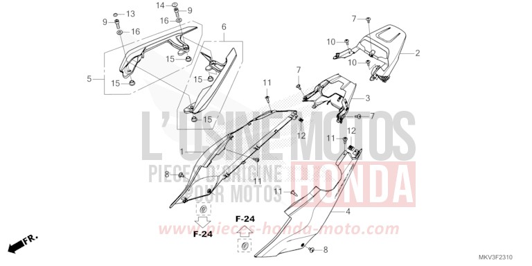 REAR COWL/REAR GRIP for NSS750 MAT BALLISTIC BLACK METALLIC (NHA86) from 2024