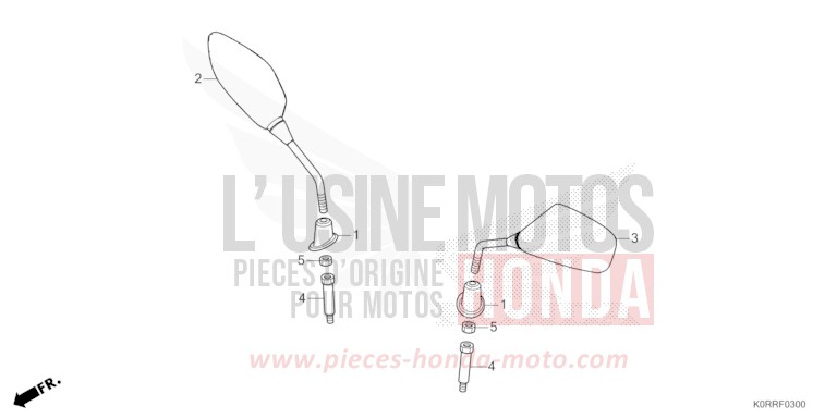 MIRROR for SH125AD MAT PEARL PACIFIC BLUE (PB397) from 2024