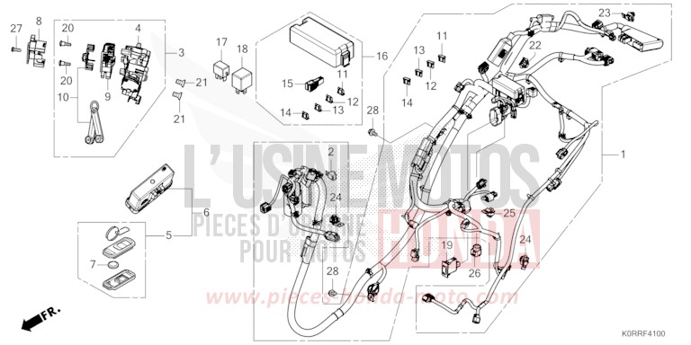 WIRE HARNESS for SH125 PEARL FALCON GRAY (NHC61) from 2024