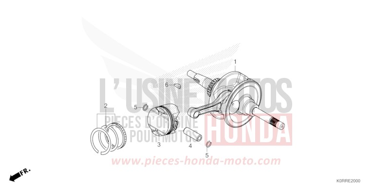 CRANKSHAFT/PISTON for SH125AD MAT PEARL COOL WHITE (NHB44) from 2024