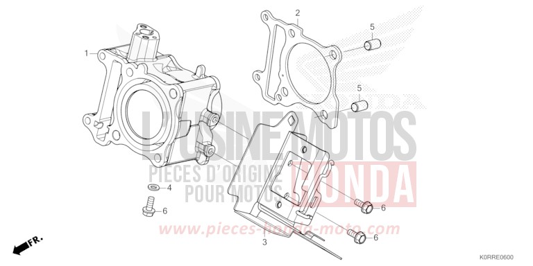 CYLINDER for SH125 MAT PEARL PACIFIC BLUE (PB397) from 2024
