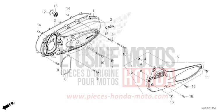 LEFT SIDE COVER for SH125 MAT PEARL PACIFIC BLUE (PB397) from 2024