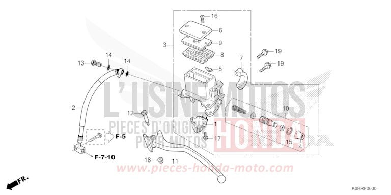 REAR BRAKE MASTER CYLINDER for SH125AD MAT PEARL COOL WHITE (NHB44) from 2024