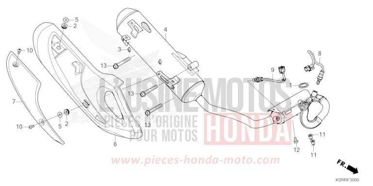 EXHAUST MUFFLER for SH125 PEARL FALCON GRAY (NHC61) from 2024