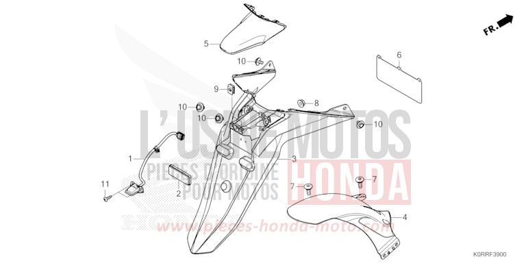 REAR FENDER/LICENSE LIGHT for SH125 PEARL NIGHTSTAR BLACK (NHA84) from 2024
