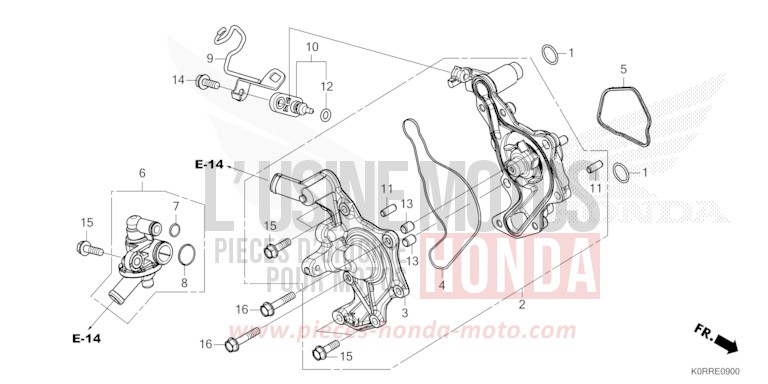 WATER PUMP for SH125AD MAT PEARL COOL WHITE (NHB44) from 2024