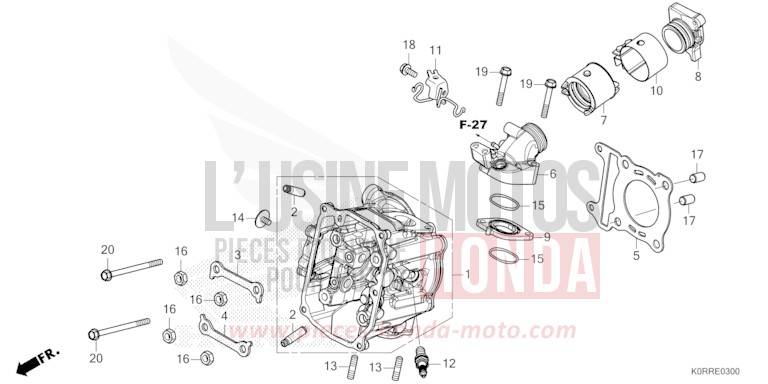 CYLINDER HEAD for SH125 PEARL FALCON GRAY (NHC61) from 2024