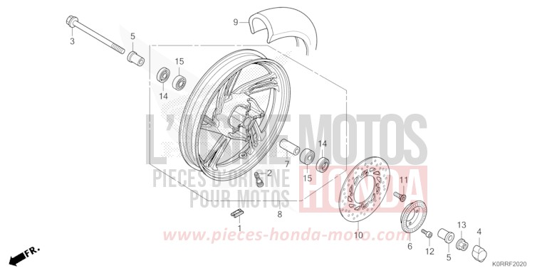 FRONT WHEEL for SH125 PEARL FALCON GRAY (NHC61) from 2024