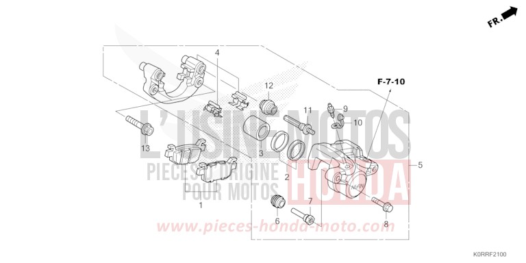 REAR BRAKE CALIPER for SH125 PEARL FALCON GRAY (NHC61) from 2024