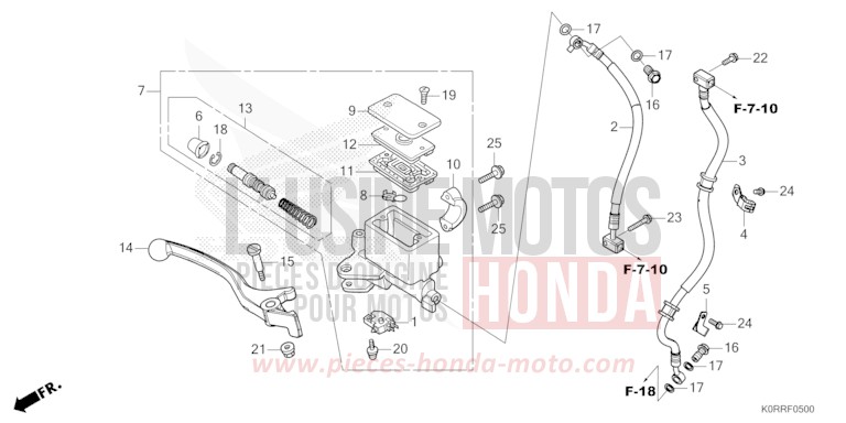 FRONT BRAKE MASTER CYLINDER for SH125AD MAT PEARL COOL WHITE (NHB44) from 2024