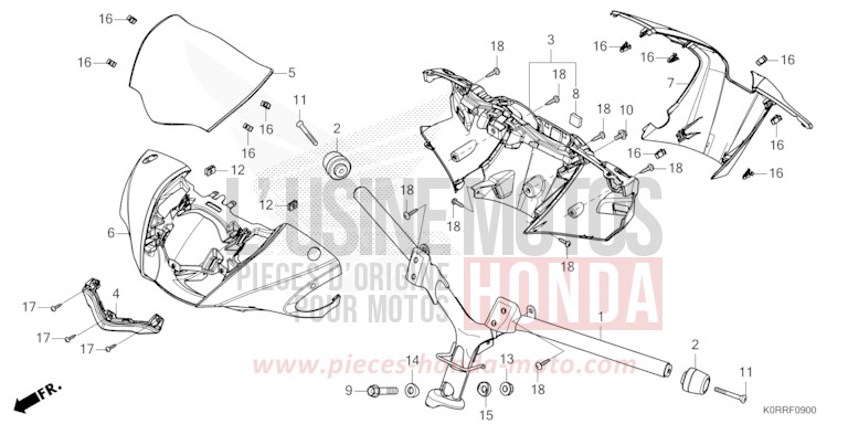STEERING HANDLE/HANDLE COVER for SH125 PEARL FALCON GRAY (NHC61) from 2024