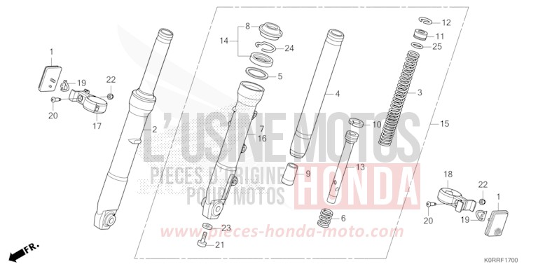 FRONT FORK for SH125 PEARL FALCON GRAY (NHC61) from 2024