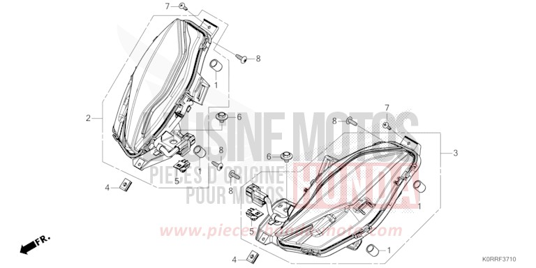 FRONT WINKER for SH125 PEARL FALCON GRAY (NHC61) from 2024