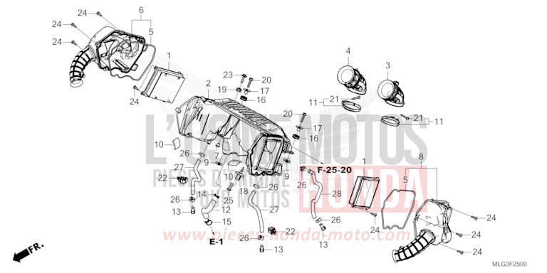 AIR CLEANER for CRF1100D MAT BALLISTIC BLACK METALLIC (NHA86) from 2022