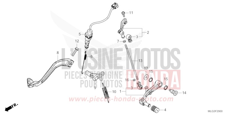 PEDAL for CRF1100D MAT BALLISTIC BLACK METALLIC (NHA86) from 2022