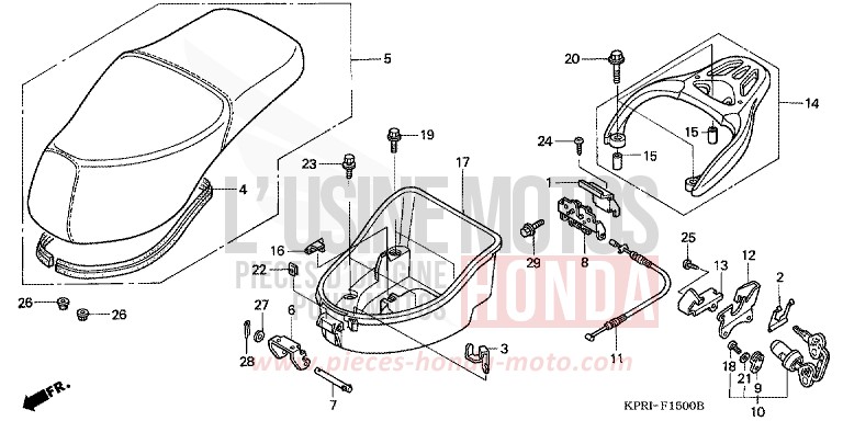 SEAT/LUGGAGE BOX for SH150 CYCLON BLUE METALLIC (PB221) from 2001