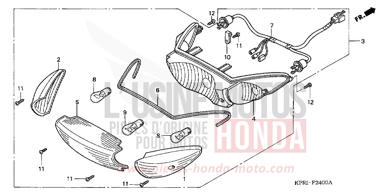 LUCE COMBINATA POSTERIORE per SH150 FORCE SILVER METALLIC (NH411) del 2001