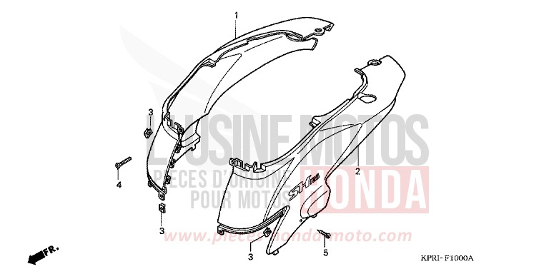 BODY COVER for SH150 ICE BLUE METALLIC (PB299) from 2001
