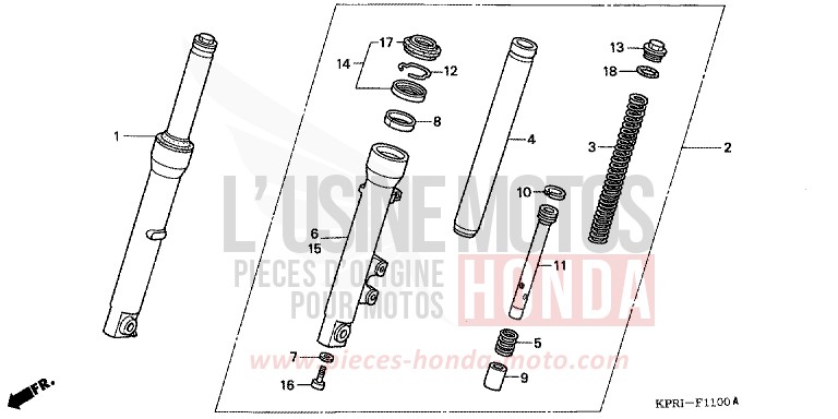 FRONT FORK for SH150 ICE BLUE METALLIC (PB299) from 2001