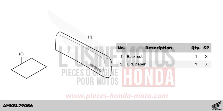 KIT,BACKREST(PLA 58L) for CRF1100D PEARL GLARE WHITE (NHB53H) from 2024