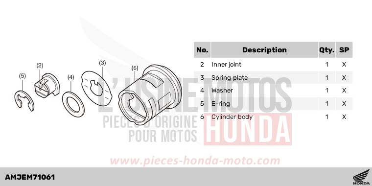 ELEMENT RETROVISEUR for CRF1100D PEARL GLARE WHITE (NHB53H) from 2024