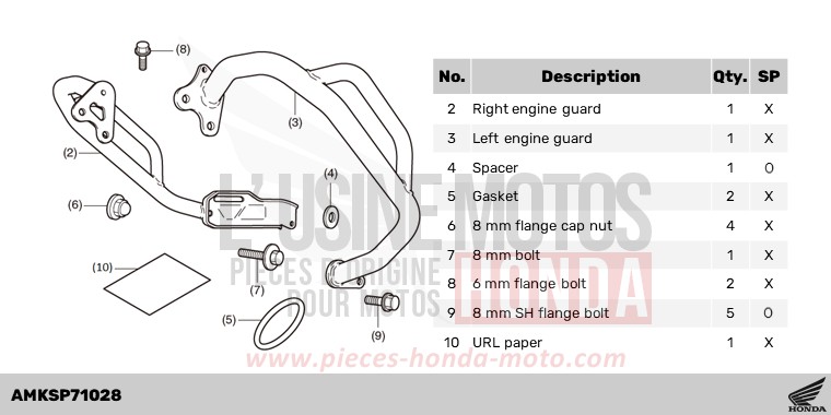 KIT,ENG GUARD for CRF1100D PEARL GLARE WHITE (NHB53H) from 2024