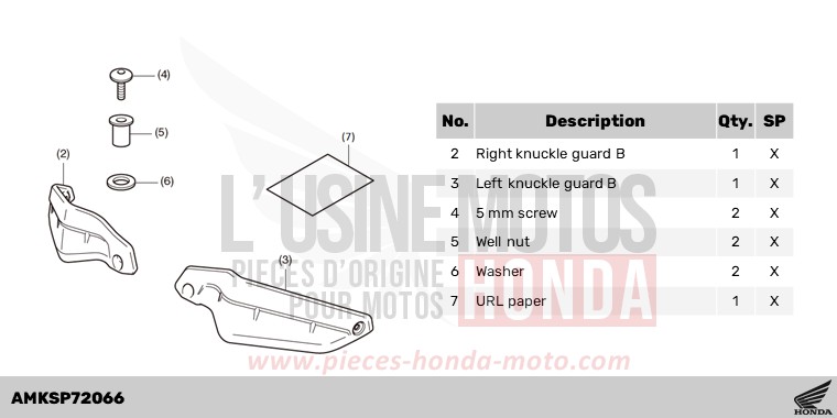 KIT,KNUCKLE GUARD EXTENSION *NH196* for CRF1100D PEARL GLARE WHITE (NHB53H) from 2024