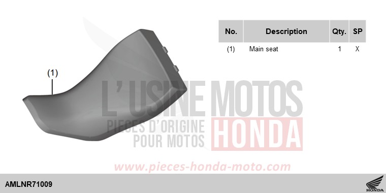 KIT,COMFORT SEAT COMP (NH-1) for CRF1100D PEARL GLARE WHITE (NHB53H) from 2024