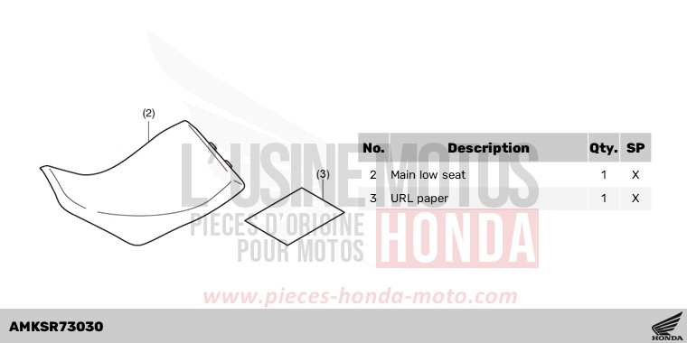 KIT,LOW SEAT *NH1L* for CRF1100D PEARL GLARE WHITE (NHB53H) from 2024