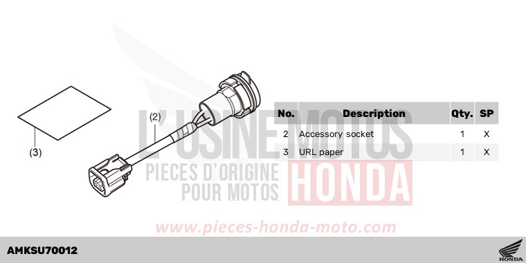 KIT,ACC SOCKET for CRF1100D PEARL GLARE WHITE (NHB53H) from 2024