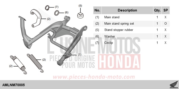 (L4) KIT, MAIN STAND for CRF1100D MAT BALLISTIC BLACK METALLIC (NHA86) from 2024